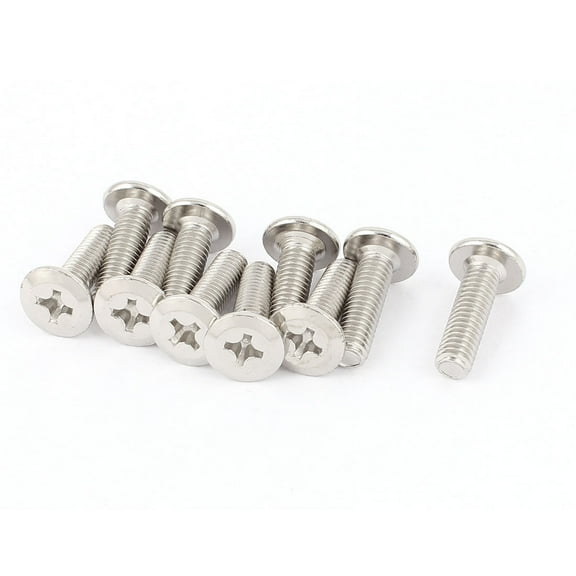 Unique Bargains M6 x 20mm 1mm Pitch Flat Head Countersunk Bolts Machine Screws 10 Pack