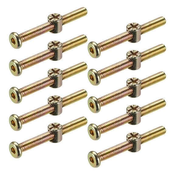Unique Bargains M6 x 60mm Bolts Nut Set Socket Screw with Barrel Nuts Phillips-Slotted 20Sets