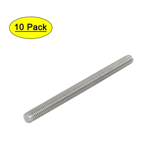 Unique Bargains M6 x 80mm 304 Stainless Steel Fully Threaded Rod Bar Studs Silver Tone 10Pcs