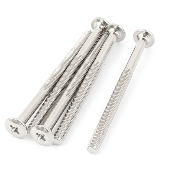 Unique Bargains M6 x 85mm Male Thread Flat Head Countersunk Bolts Machine Screws 5Pcs