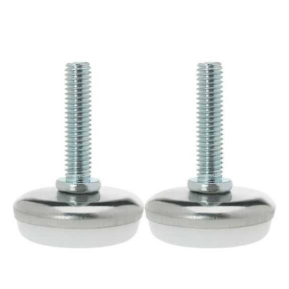 Unique Bargains M6 x0.98" x1.18" Furniture Glide Leveling Feet Metal Silver Tone 2Pcs