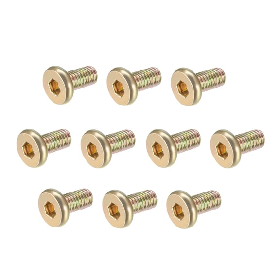 Unique Bargains M6x12mm Hex Socket Machine Screws Zinc Plated Fasteners Bolts Full Thread Carbon Steel 20 Pcs