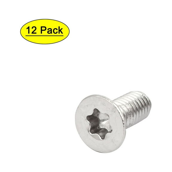 Unique Bargains M6x14mm 316 Stainless Steel Fully Thread Flat Head Torx Screws Fasteners 12pcs