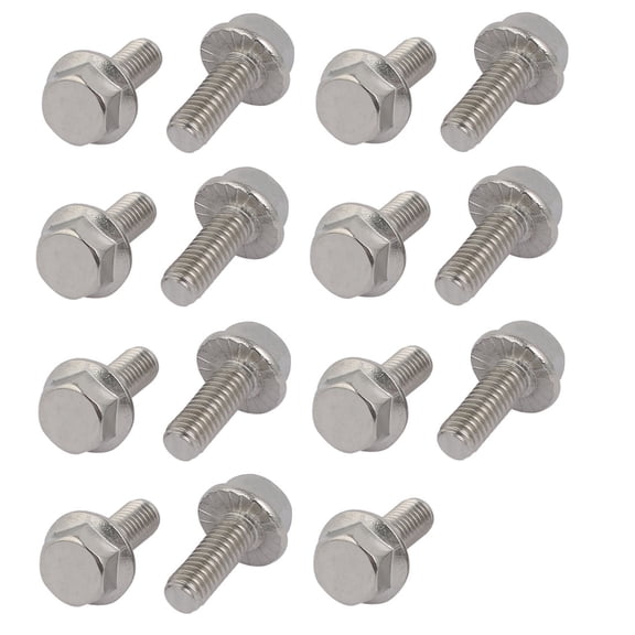 Unique Bargains M6x16mm Thread 304 Stainless Steel Hex Head Serrated Flange Screw Bolt 15pcs
