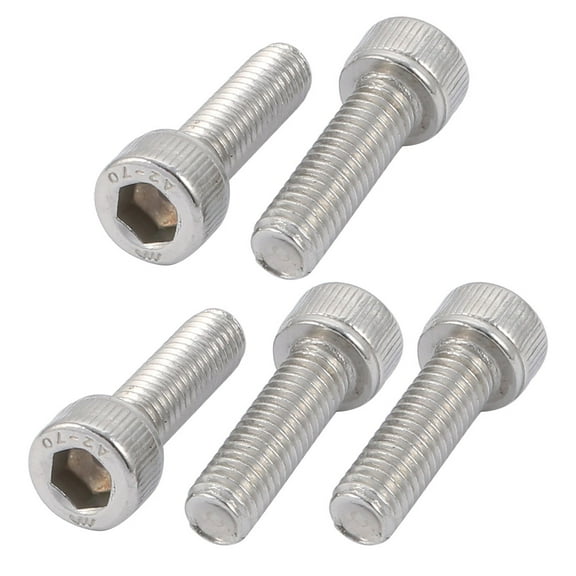 Unique Bargains M6x20mm 304 Stainless Steel Left Hand Thread Hex Socket Head Cap Screw Bolt 5pcs