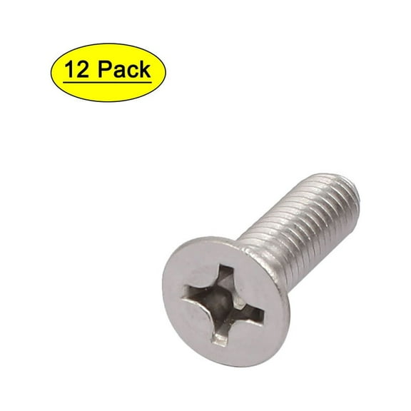 Unique Bargains M6x20mm 316 Stainless Steel  Countersunk Bolt Machine Screw 12pcs