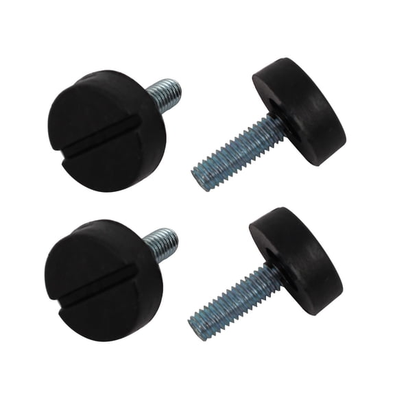 Unique Bargains M6x20mm Slotted Round Base Furniture Glide Adjustable Leveling Foot 4Pcs
