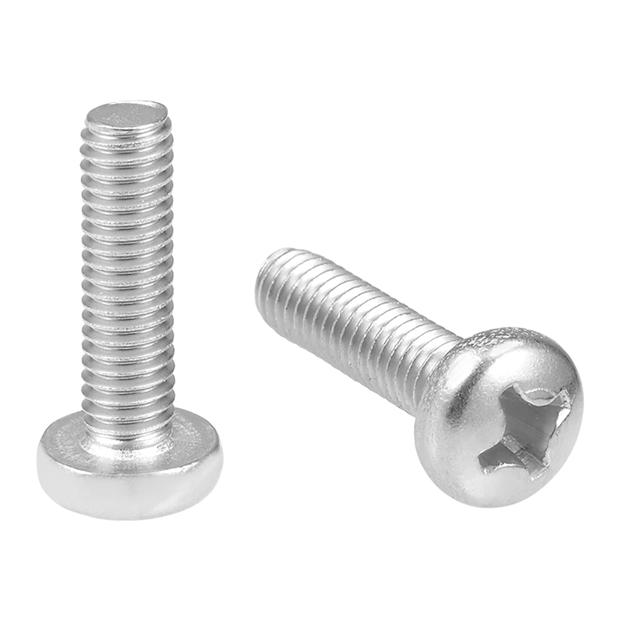 MroMax M6-1.0 X 16mm Pan Head Phillips Machine Screws – 304 Stainless Steel, Fully Threaded, 15-Pack, Silver Gray, Cross Drive