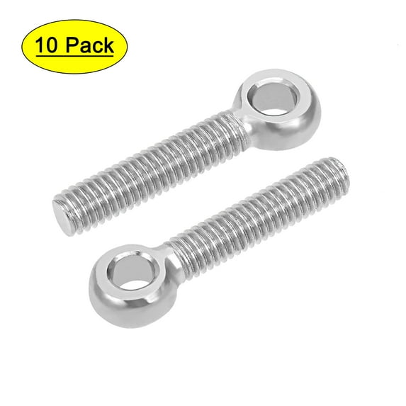 Unique Bargains M6x30mm 304 Stainless Steel Machine Shoulder Lift Eye Bolt Rigging 10pcs
