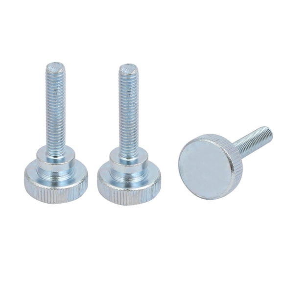 Unique Bargains M6x30mm Carbon Steel Flat Knurled Head Fully Threaded Thumb Screw Bolt 3pcs