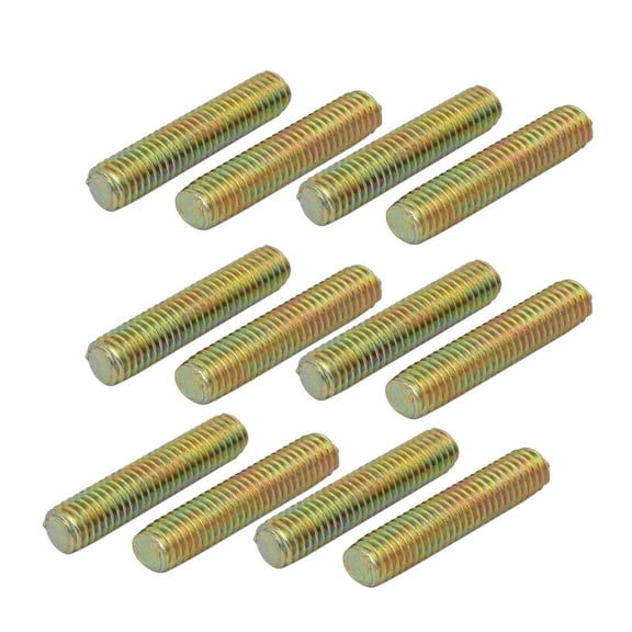 Unique Bargains M6x30mm Carbon Steel Zinc Plated Fully Threaded Rod 12pcs