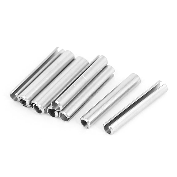 Unique Bargains M6x40mm 304 Stainless Steel Split Spring Roll Dowel Pins Fasteners 10Pcs