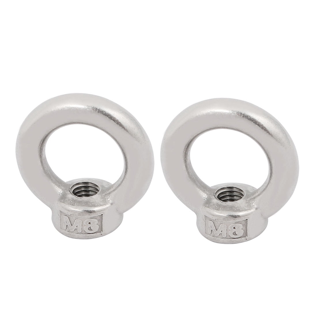 Unique Bargains M8 Female Thread 316 Stainless Steel Ring Shaped Lifting Eye Nut 2Pcs