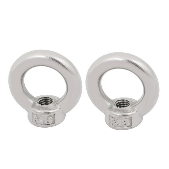 Unique Bargains M8 Female Thread 316 Stainless Steel Ring Shaped Lifting Eye Nut 2Pcs