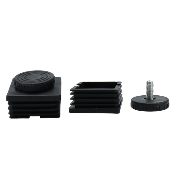 Unique Bargains M8 Leveling Feet 50 x 50mm Square Insert Adjustable Furniture Glide 2 Sets