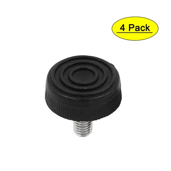 Unique Bargains M8 Male Thread Furniture Table Plastic Base Adjustable Leveling Feet Black 4Pcs