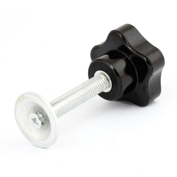 Unique Bargains M8 Male Threaded 40mm Star Head Plastic Metal Clamping Knob Grip Black