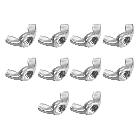 Unique Bargains M8 Wing Nuts, Carbon Steel Zinc Plated Hand Twist Tighten Ear Butterfly Nut 10 Pcs