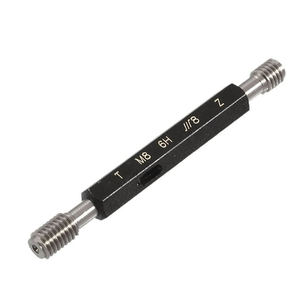 Unique Bargains M8 x 1.25mm Pitch 6H Steel Go/No Go Thread Plug Gage Gauge Silver Tone Black New