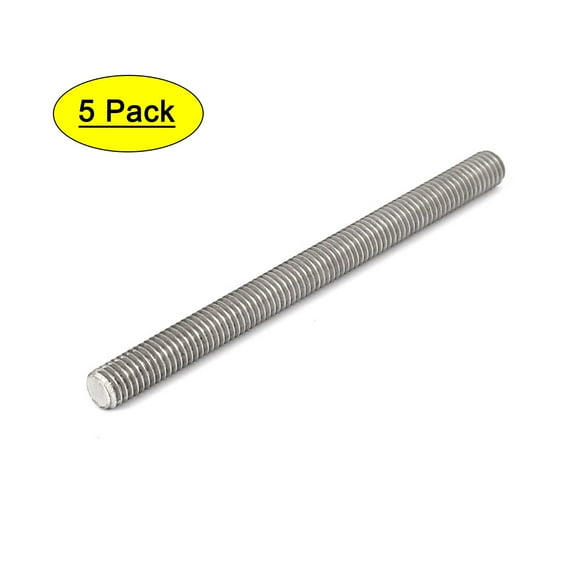 Unique Bargains M8 x 100mm 304 Stainless Steel Fully Threaded Rods Fasteners Silver Tone 5Pcs