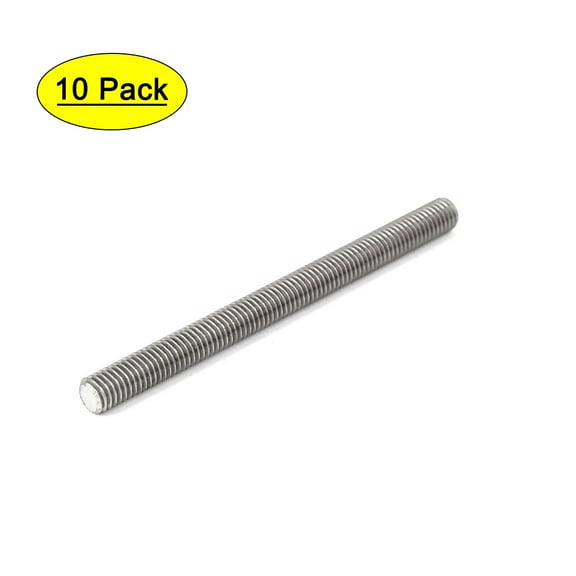 Unique Bargains M8 x 100mm 304 Stainless Steel Fully Threaded Rods Hardware Silver Tone 10Pcs