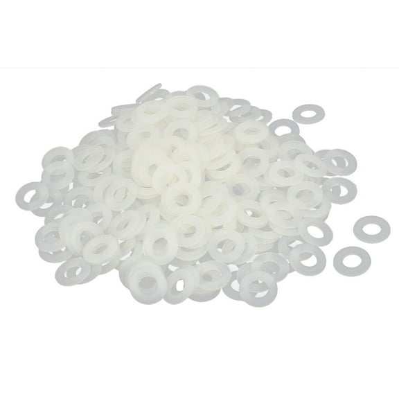 Unique Bargains M8 x 16mm x 1.4mm Nylon Flat Washers Spacers Gaskets Fastener White 400Pcs