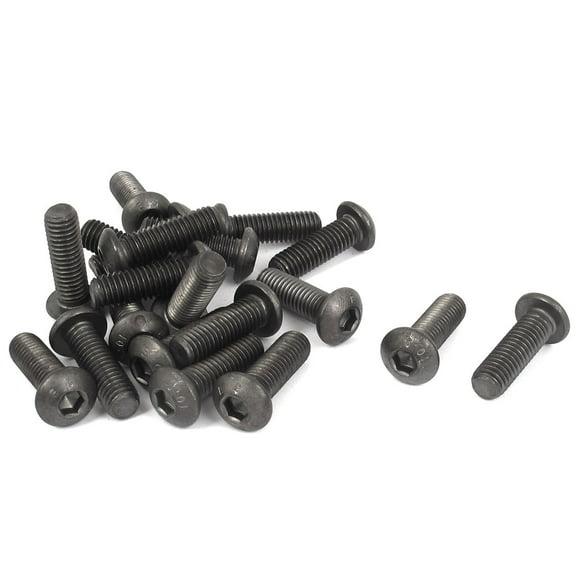 Unique Bargains M8 x 25mm 1.25mm Pitch Alloy Steel Hex Bolt Socket Head Cap Screws Black 20 Pcs