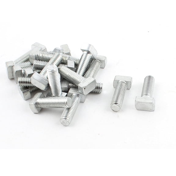 Unique Bargains M8 x 25mm 40 Series Hammer Head Metal T-bolt T Bolt Screw Silver Tone 20pcs