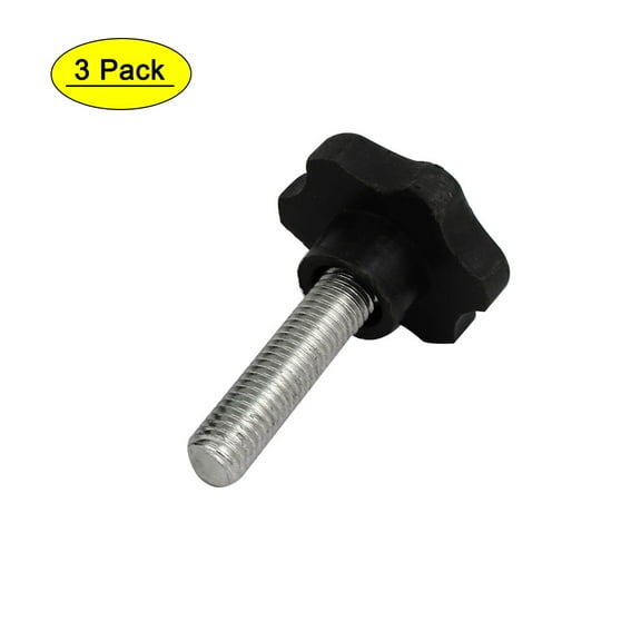 Unique Bargains M8 x 38mm Male Thread Plastic Star Head Screw Clamping Handle Knob Grip 3pcs