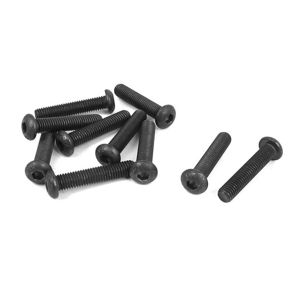 Unique Bargains M8 x 40mm 1.0mm Pitch Alloy Steel Hex Bolt Socket Head Cap Screws Black (10-pack)
