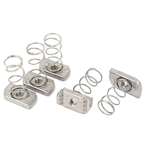 Unique Bargains M8 x 6mm 304 Stainless Steel Spring Channel Nuts for Unistrut Channels 5Pcs