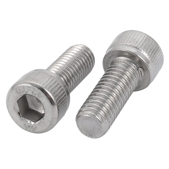 Unique Bargains M8x20mm 304 Stainless Steel Left Hand Thread Hex Socket Head Cap Screw Bolt 2pcs