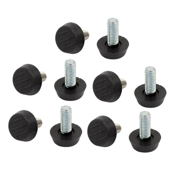 Unique Bargains M8x20mm Furniture Table Plastic Base Thread Stem Adjustable Leveling Feet 10Pcs