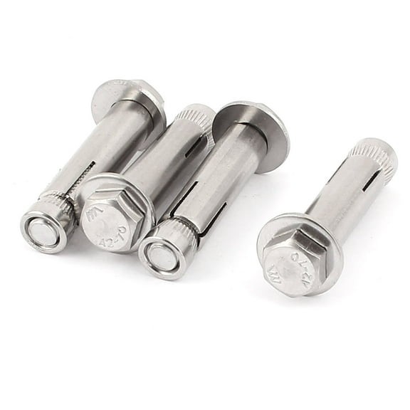 Unique Bargains M8x50mm Hex Head Sleeve Expansion Bolt Screws 4Pcs