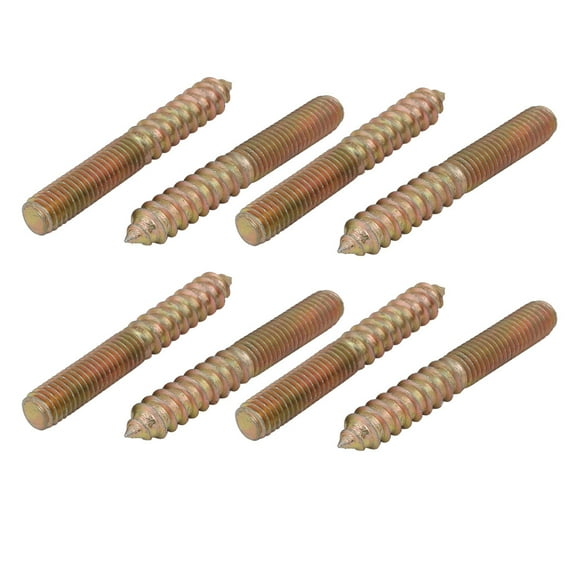 Unique Bargains M8x60mm Carbon Steel Zinc Plated Hanger Bolt 8pcs