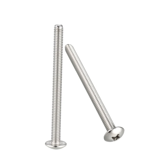 Unique Bargains Machine Screws, M4x50mm Phillips Screw, 304 Stainless Steel, Fasteners Bolts 10Pcs