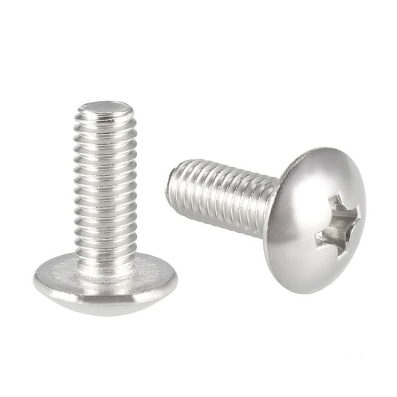 Unique Bargains Machine Screws, M6x16mm Phillips Screw, 304 Stainless Steel, Fasteners Bolts 20Pcs