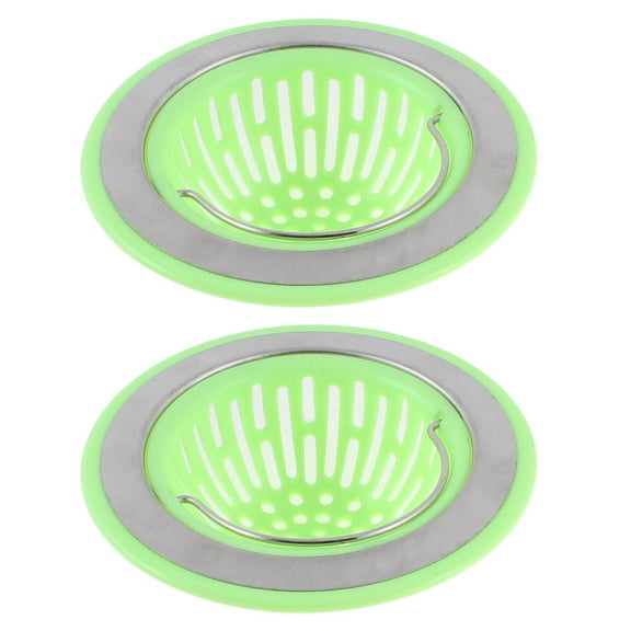Unique Bargains Machine Washable Mesh Sink Strainer Floor Drain Hair Catcher w Handle 2 Pcs