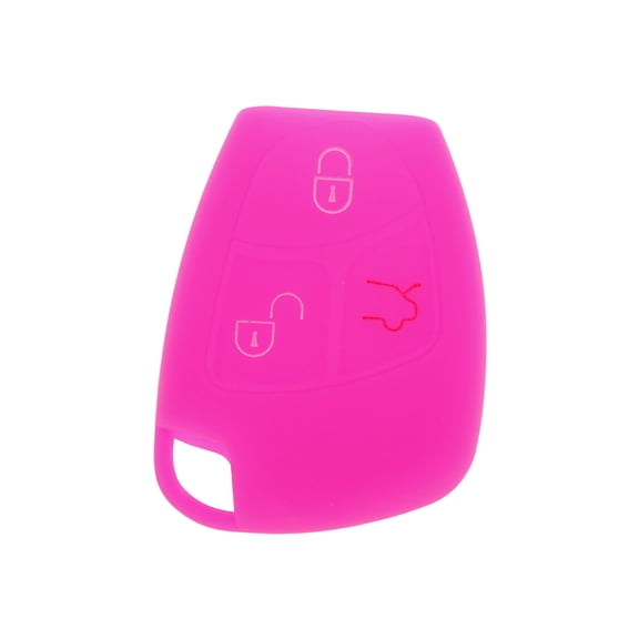 Unique Bargains Magenta Silicone Car Key Case for mercedes-Benz C-Class S203 W204 W203  - 3 Buttons Remote Control Key Fob Case