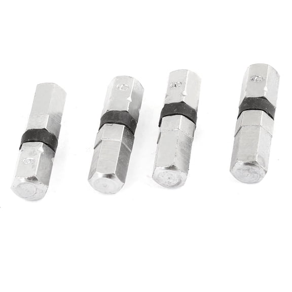 Unique Bargains Magnet 6mm H6 Hex Head Screwdriver Bit Silver Tone Black 4 Pcs