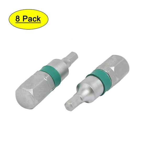 Unique Bargains Magnetic 2.5mm Tip Hex Head Spanner Screwdriver Bit 8 Pcs