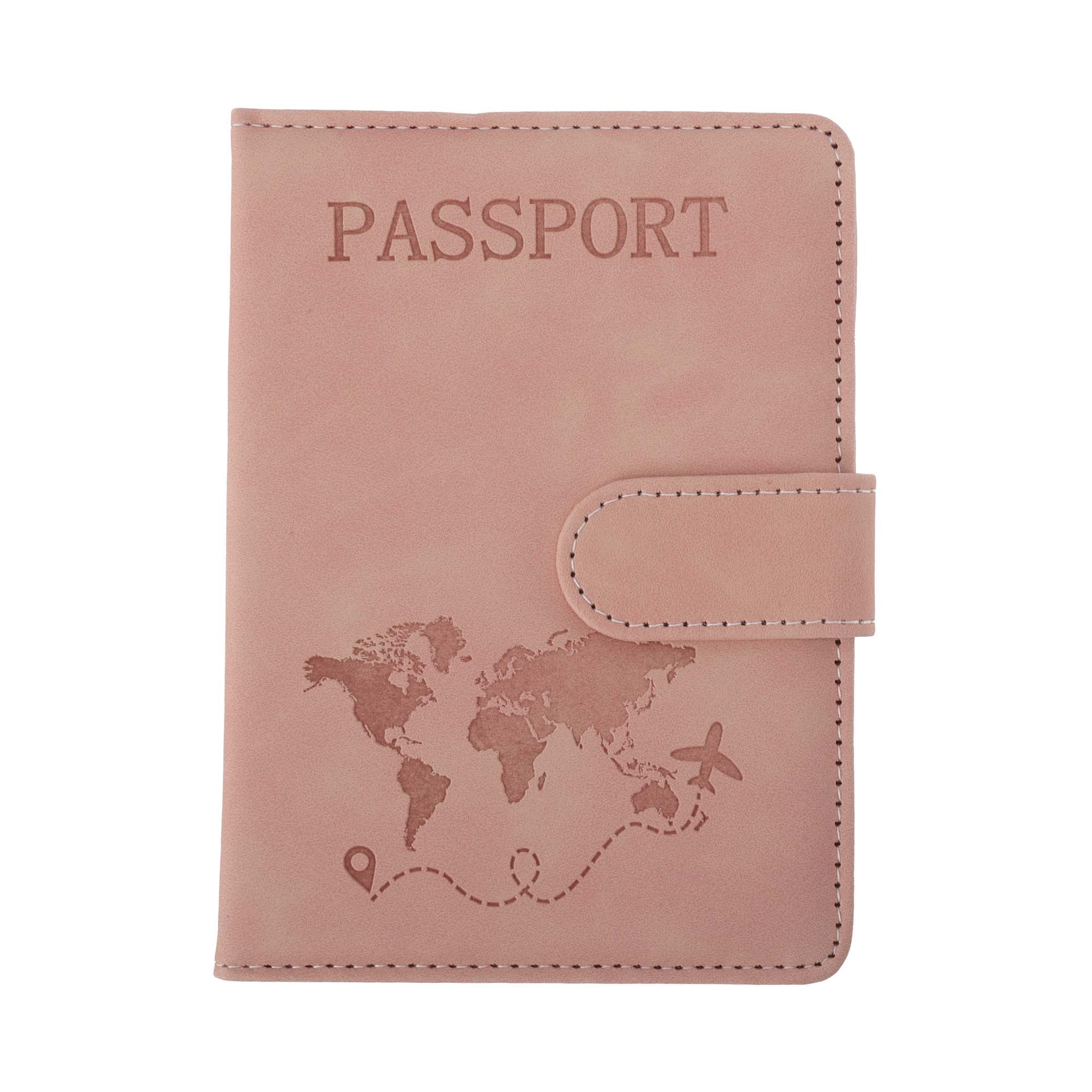 Unique Bargains Magnetic Clasp Design Passport Holder 1 Pc Pink
