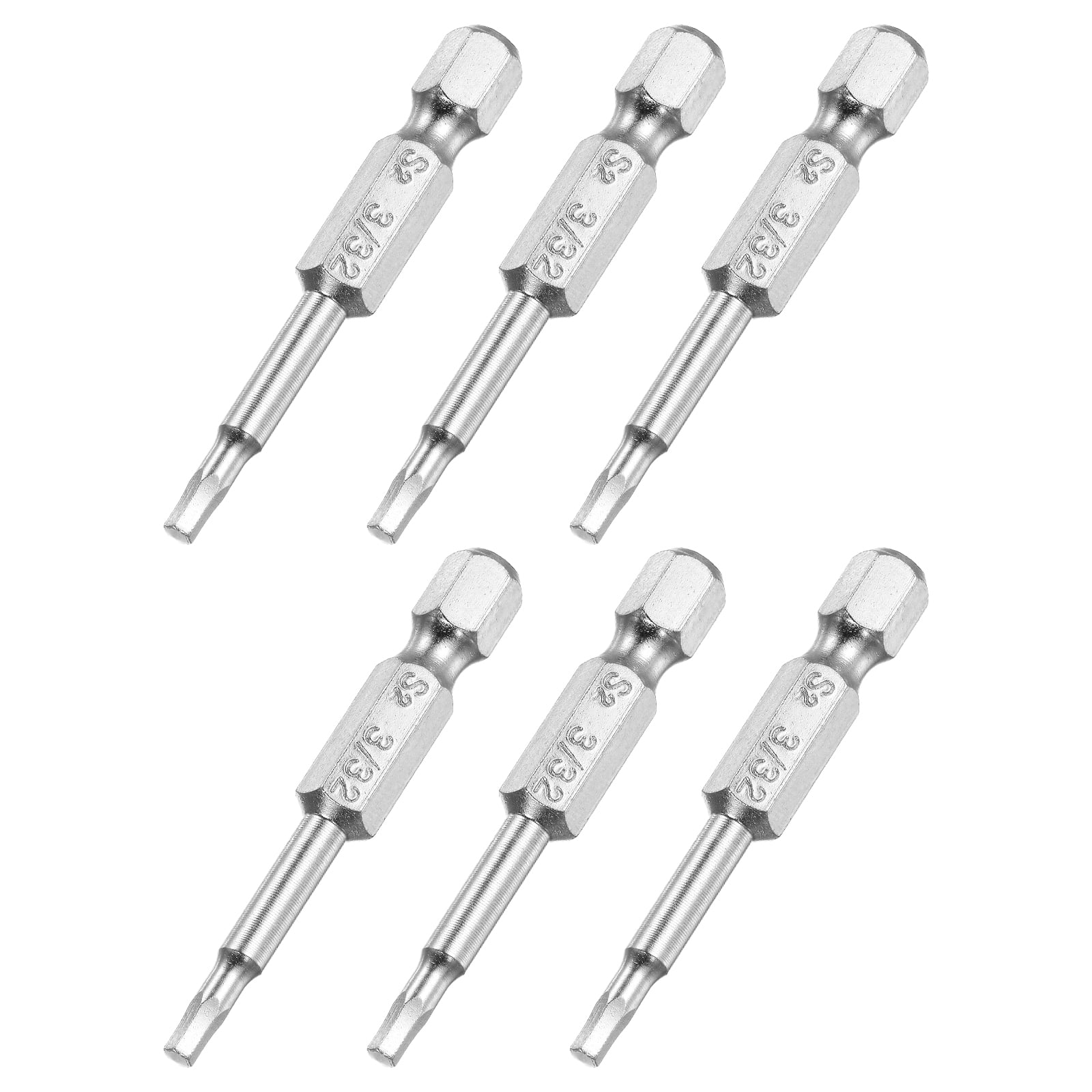 Unique Bargains Magnetic Hex Head Screwdriver Bit Hex Shank S2 Steel Power Tool 3/32" 6Pcs
