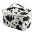 thumbnail image 1 of Unique Bargains Make Up Bag Cosmetic Travel Bag Organizer Bag Faux Leather Black White, 1 of 7