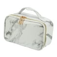 thumbnail image 1 of Unique Bargains Floral Makeup Bag Zipper Flower Cosmetic Pouch White, Gray, 1 of 7