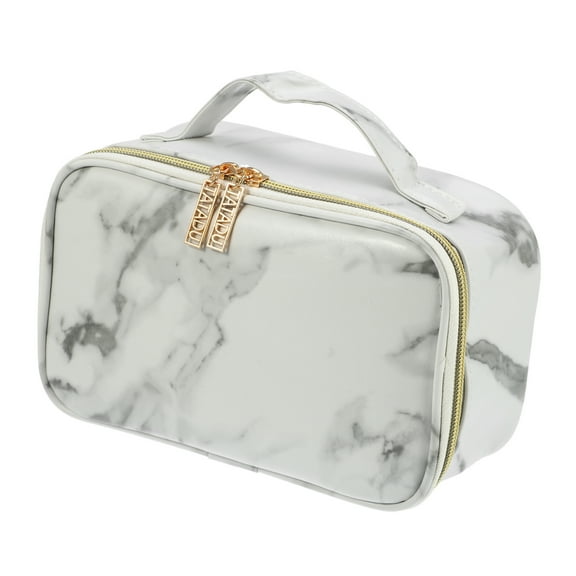 Unique Bargains Floral Makeup Bag Zipper Flower Cosmetic Pouch White, Gray