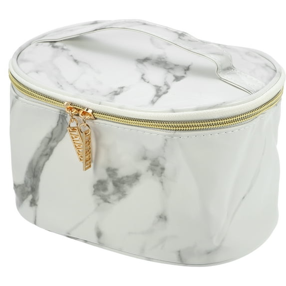 Unique Bargains Floral Makeup Bag Zipper Flower Cosmetic Pouch White, Gray