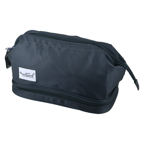 Unique Bargains Floral Makeup Bag Zipper Flower Cosmetic Pouch Dark Blue