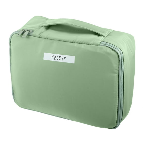 Unique Bargains Floral Makeup Bag Zipper Flower Cosmetic Pouch Green