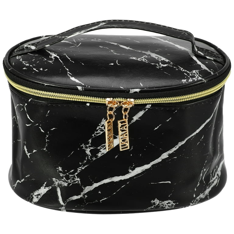Unique Bargains Makeup Bag Marble Cosmetic Travel Bag Make Up